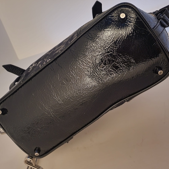 Burberry Foley White/Black/Gray Floral Beat Medium Check Satchel - Picture 7 of 16